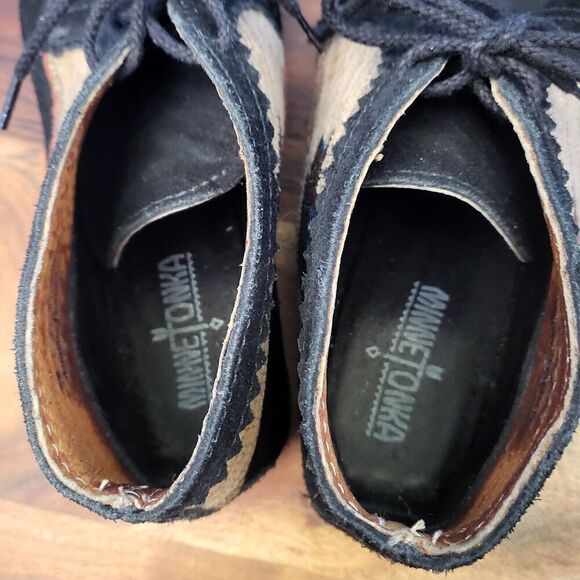 Minnetonka El Paso Moccasin Ankle Boot Black Suede Southwestern Women's 8.5 - Picture 6 of 13